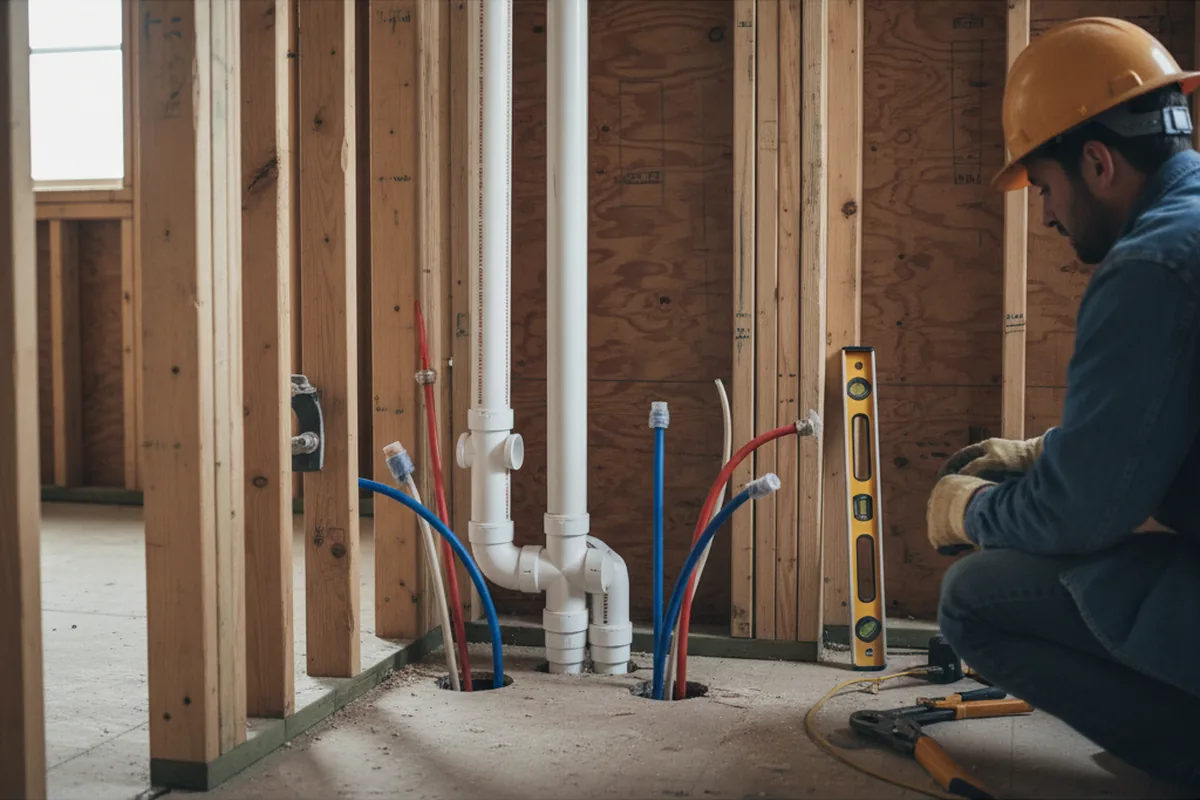 Drain and supply rough-in during Garbage Disposal Repair in East Butler