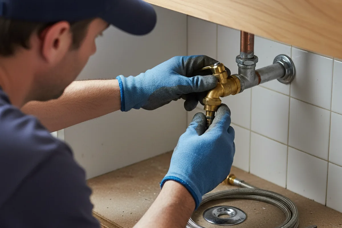 Shutoff valve and fitting work during Emergency Plumbing in East Butler